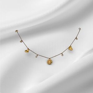 14k Yellow Gold Over Sterling Silver MULTI CHARM DANGLE BRACELET